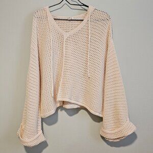 Women’s POL Cream Knit Hoodie in Perfect Condition, Small